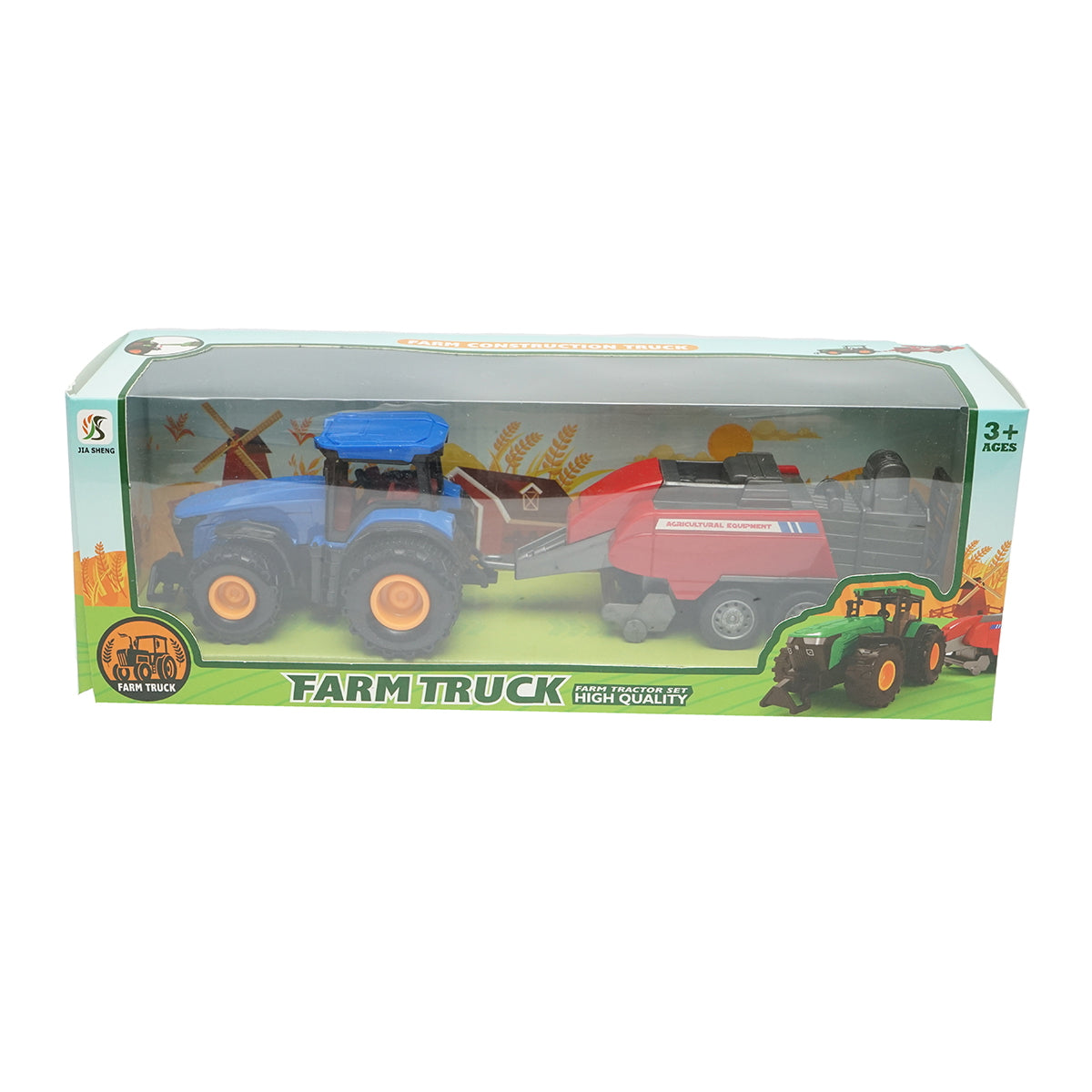 Blue tractor with trailer, 304x85x83mm toy for children aged 3 and over